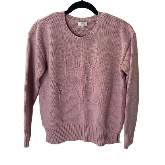 Cupio Hey Yall Embroidered Crewneck Sweater Sz L - Picture 1 of 8